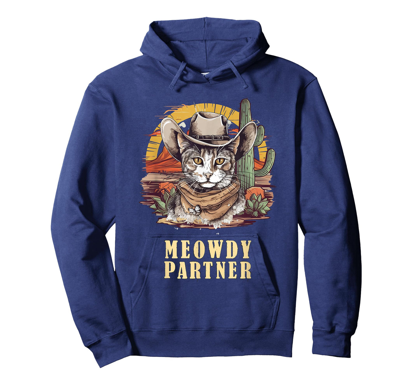 Meowdy Partner Cat Funny Howdy Meme Wild West Cowboy Hat T-Shirt
