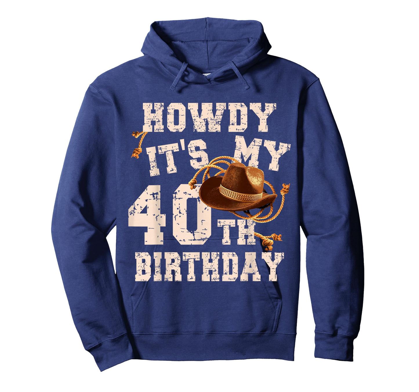 Funny Howdy Its My 40th Birthday Cowboy Hat 40 Year Old Men T-Shirt