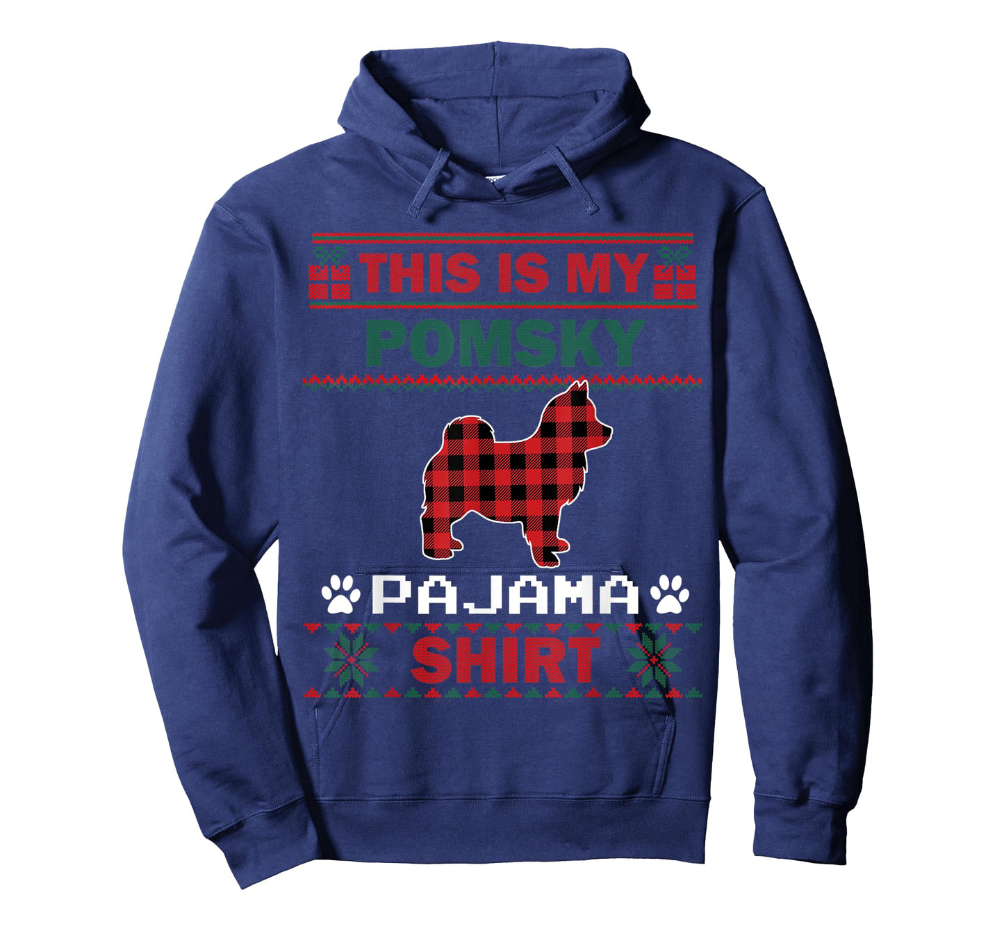 Pomsky Dog Gifts This Is My Pomsky Pajama Dog Ugly Christmas T-Shirt for Men Women Kids