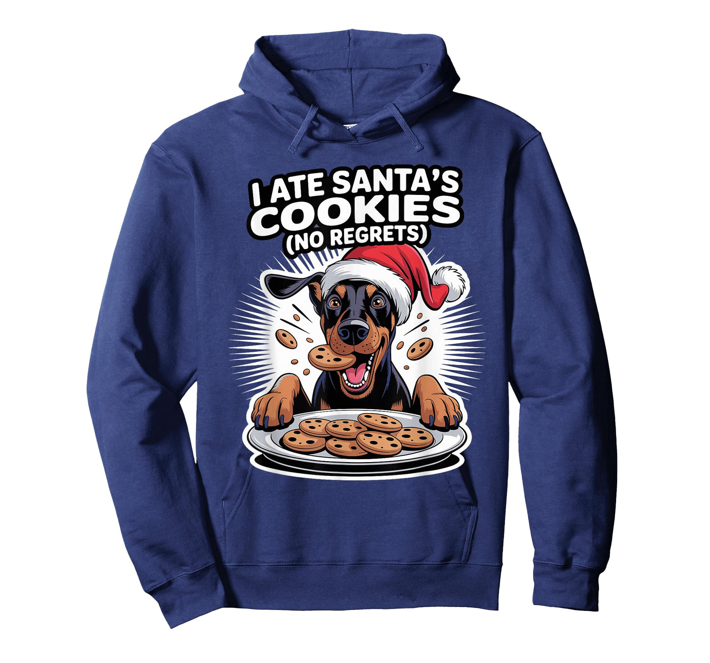 I Ate Santas Cookies Puppy Funny Christmas Doberman Pinscher T-Shirt