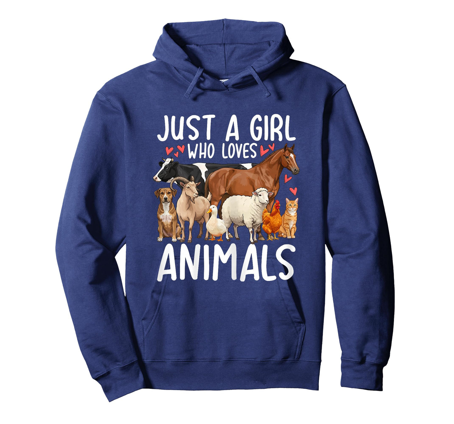 Just a Girl Who Loves Animals Dog Cat Horse Goat Cow Chicken T-Shirt