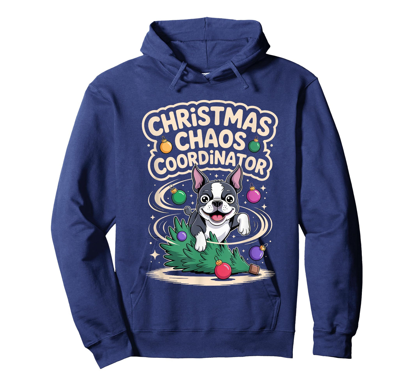 Christmas Chaos Coordinator Xmas Dog Funny Boston Terrier T-Shirt