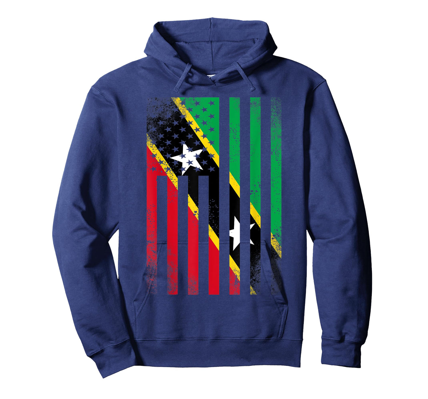 Half Kittian Nevisian Flag Vintage American Inside Me USA T-Shirt