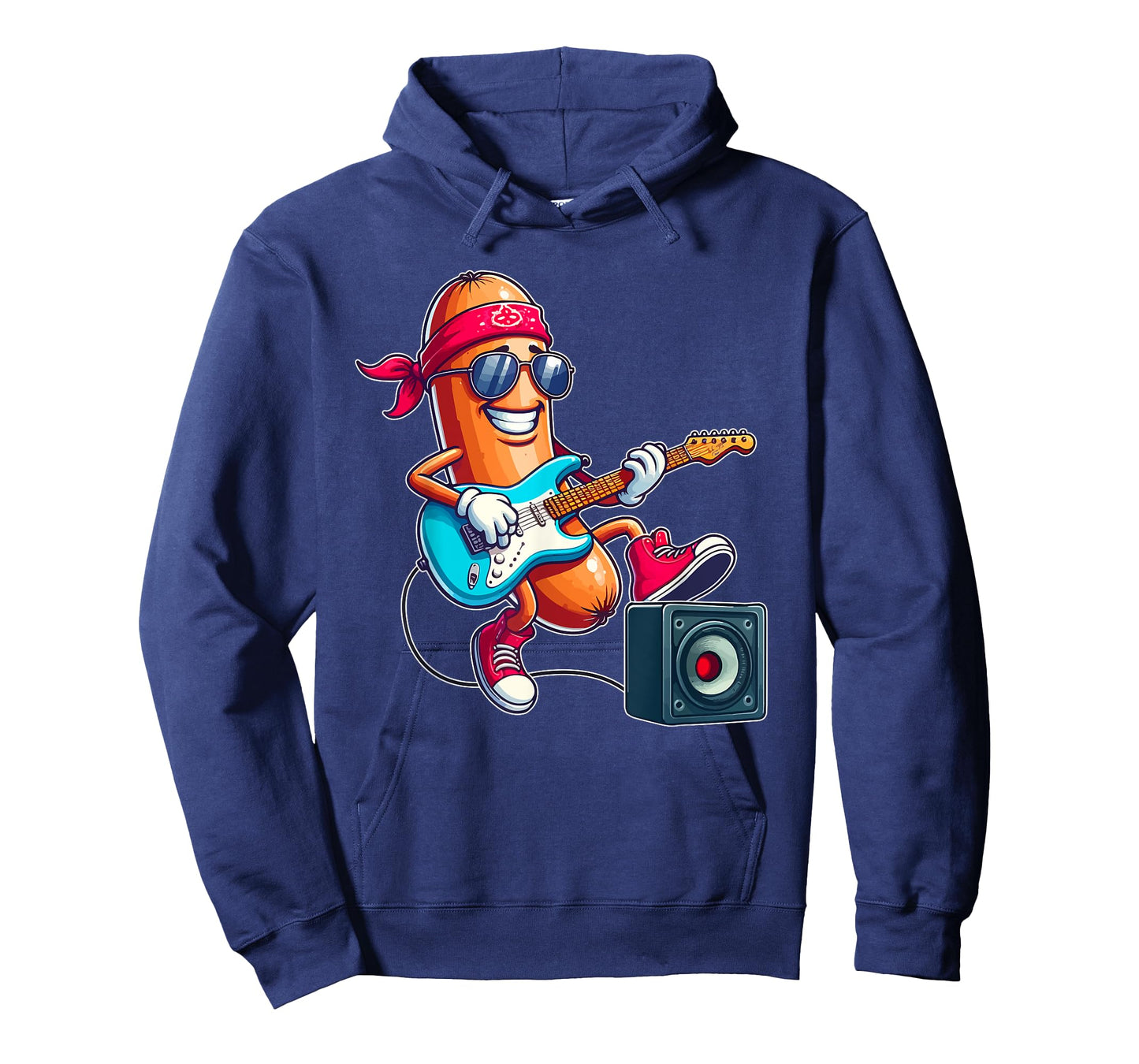 Colorful Sausage Sunglasses Playing Electric Guitar Rock T-Shirt
