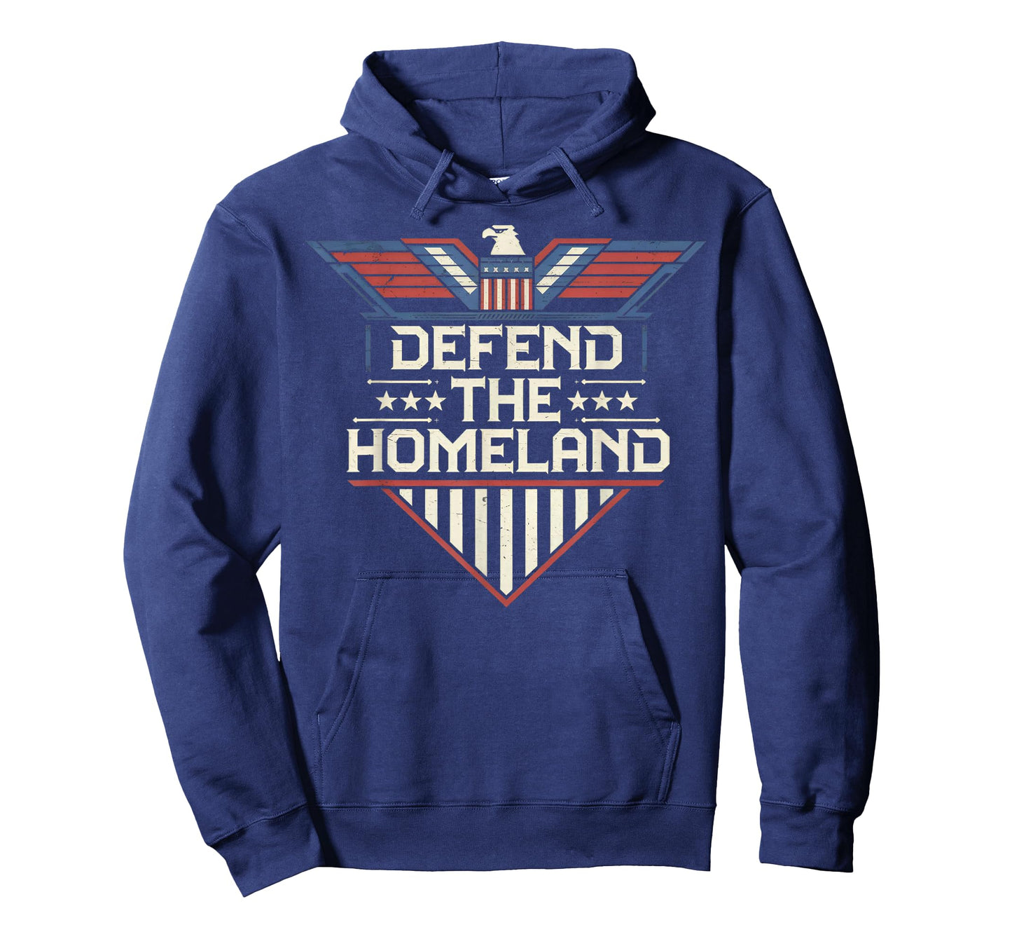 Defend The Homeland โ USA Flag Eagle Retro Sci-Fi Design T-Shirt