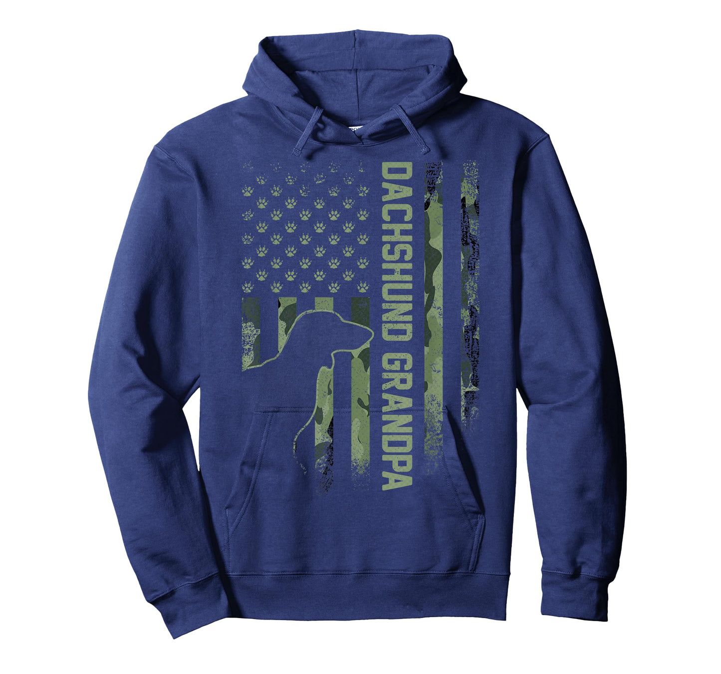 American Camo Flag Proud Dachshund Grandpa Wiener Silhouette T-Shirt
