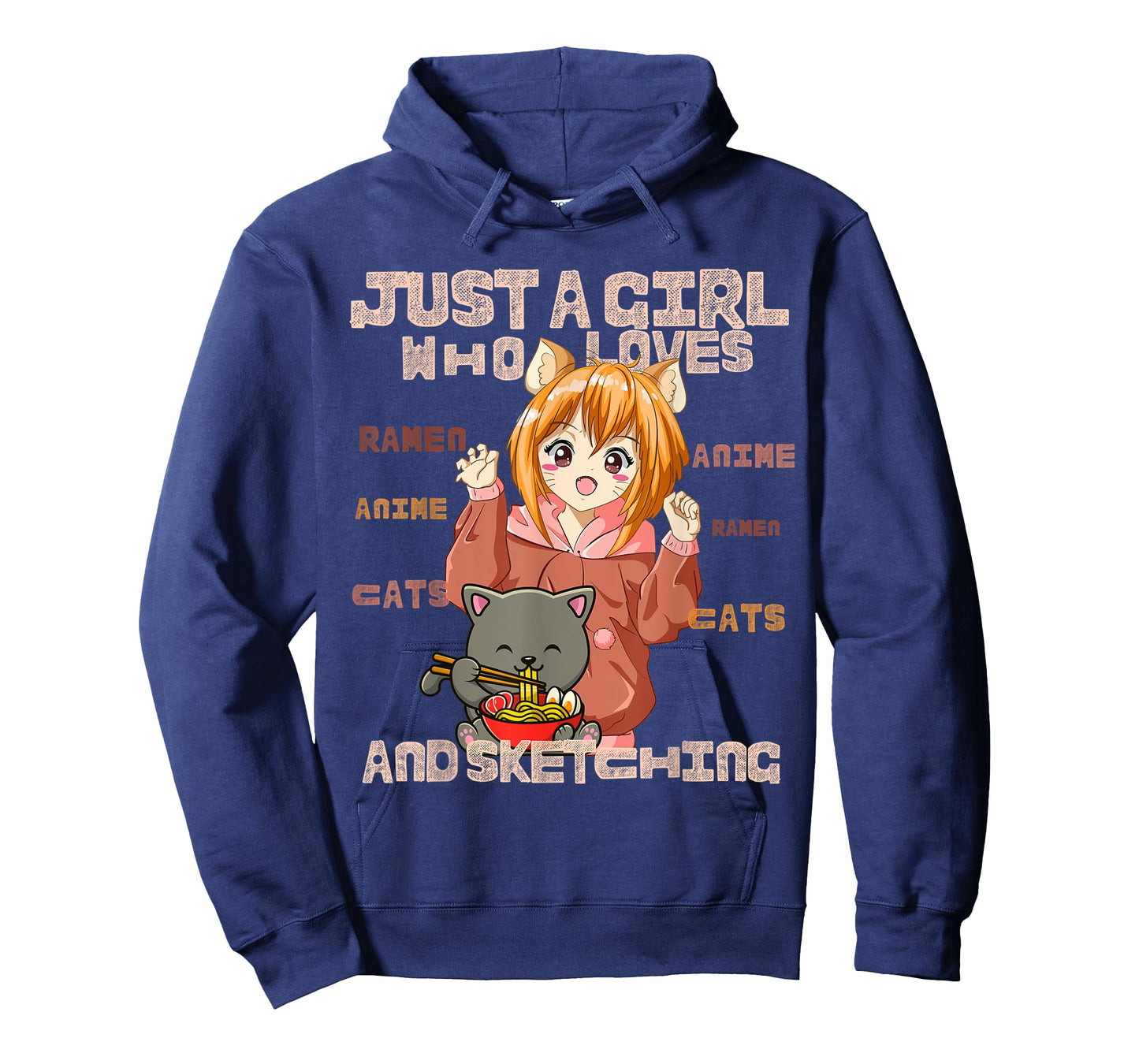 Just a Girl Who Loves Cats, Ramen, Amine And Sketching Manga T-Shirt