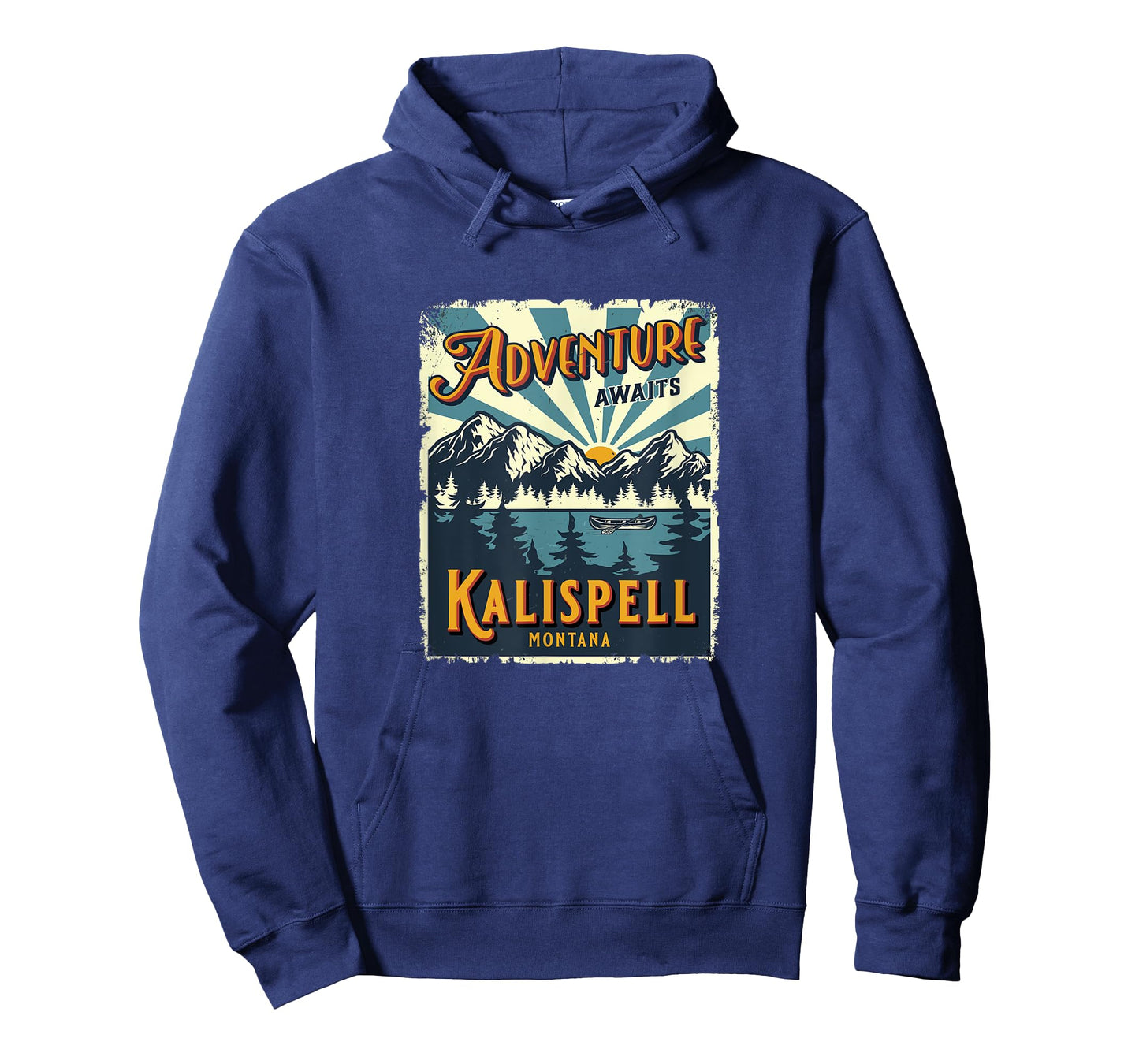 Vintage Kalispell Montana Flathead Lake Retro Sun Souvenir T-Shirt