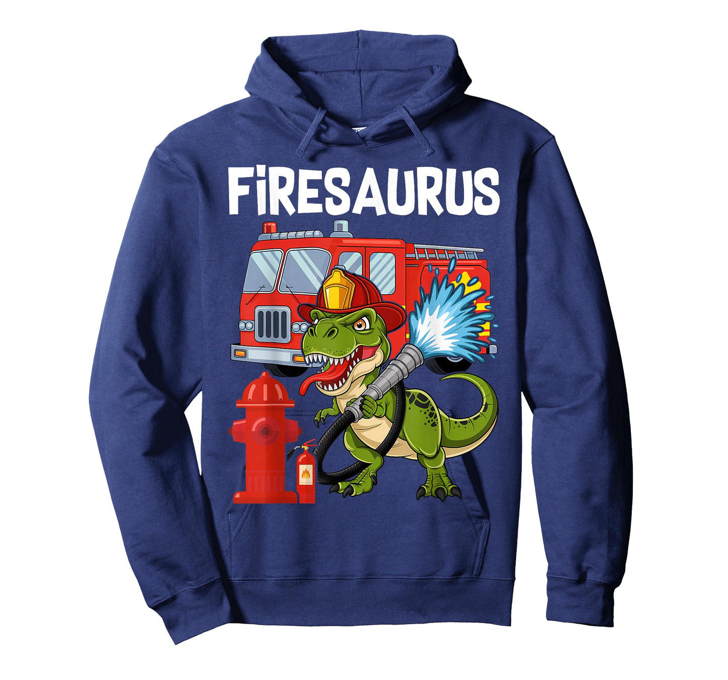 Fire Fighter Saurus Firetruck Fireman Dinosaur T-Shirt