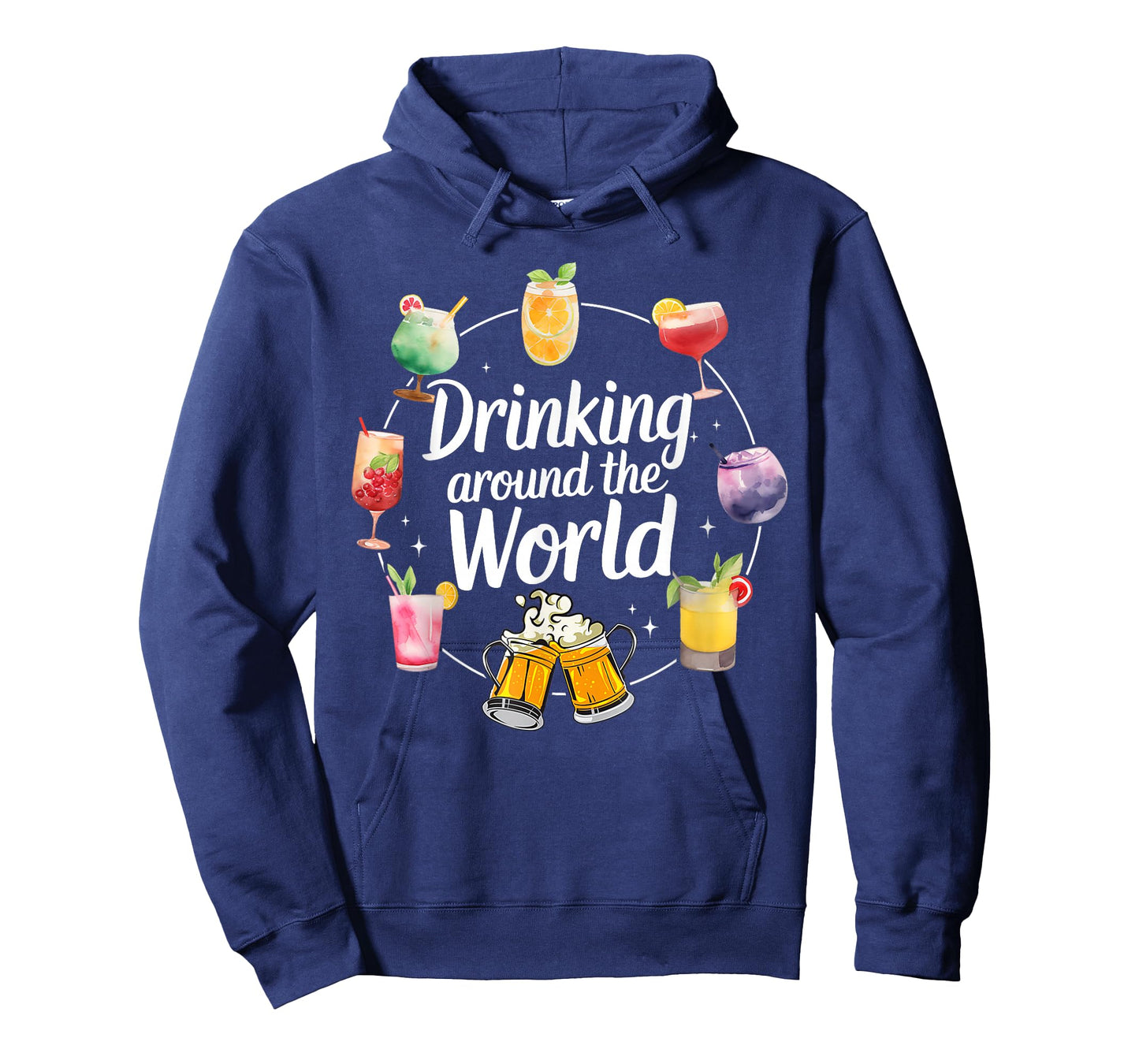Drinking Around The World Funny Travel Cocktail Tee T-Shirt