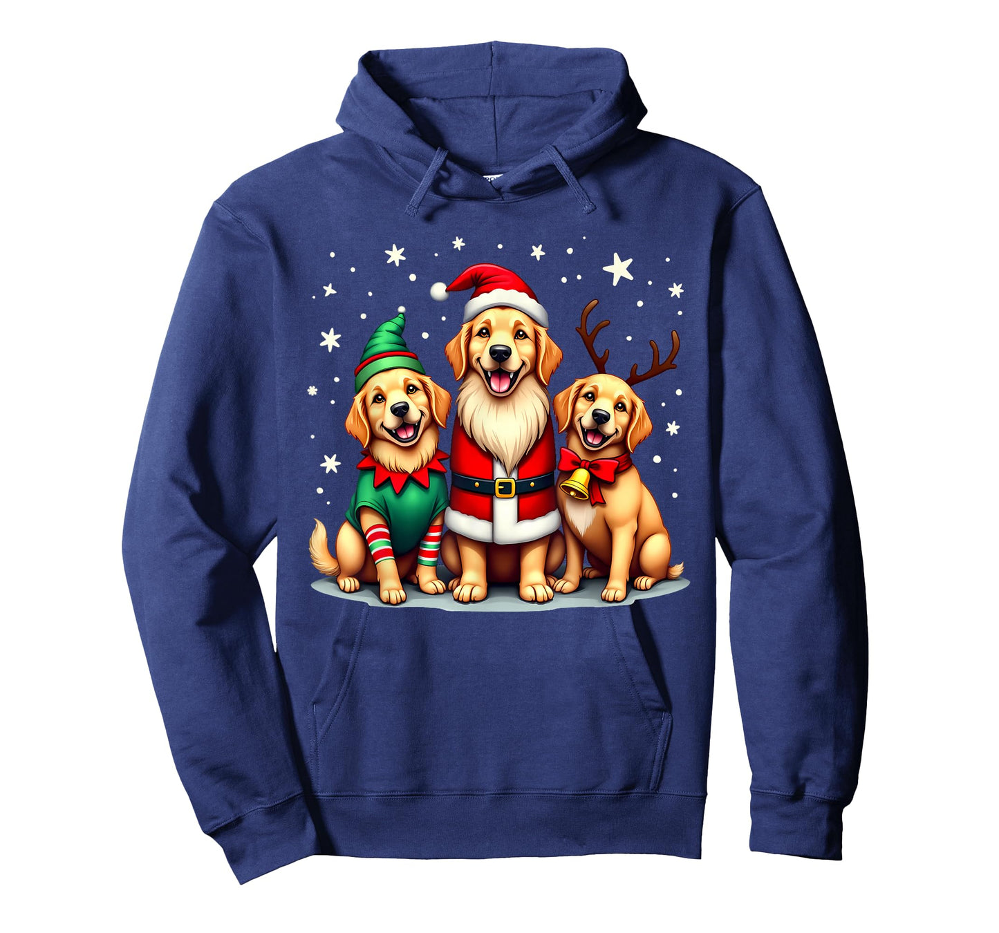 Golden Retriever Christmas Dogs Funny Santa Reindeer Elf T-Shirt