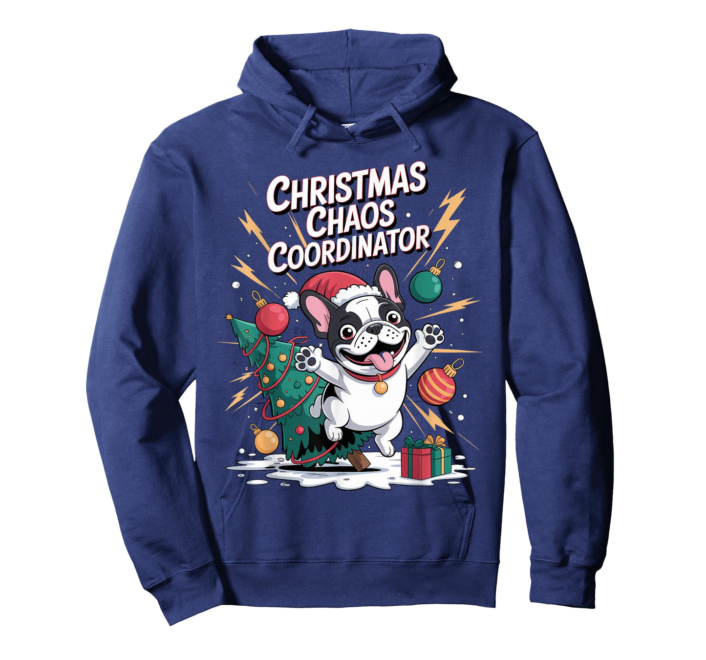 Christmas Chaos Coordinator Xmas Puppy Funny French Bulldog T-Shirt