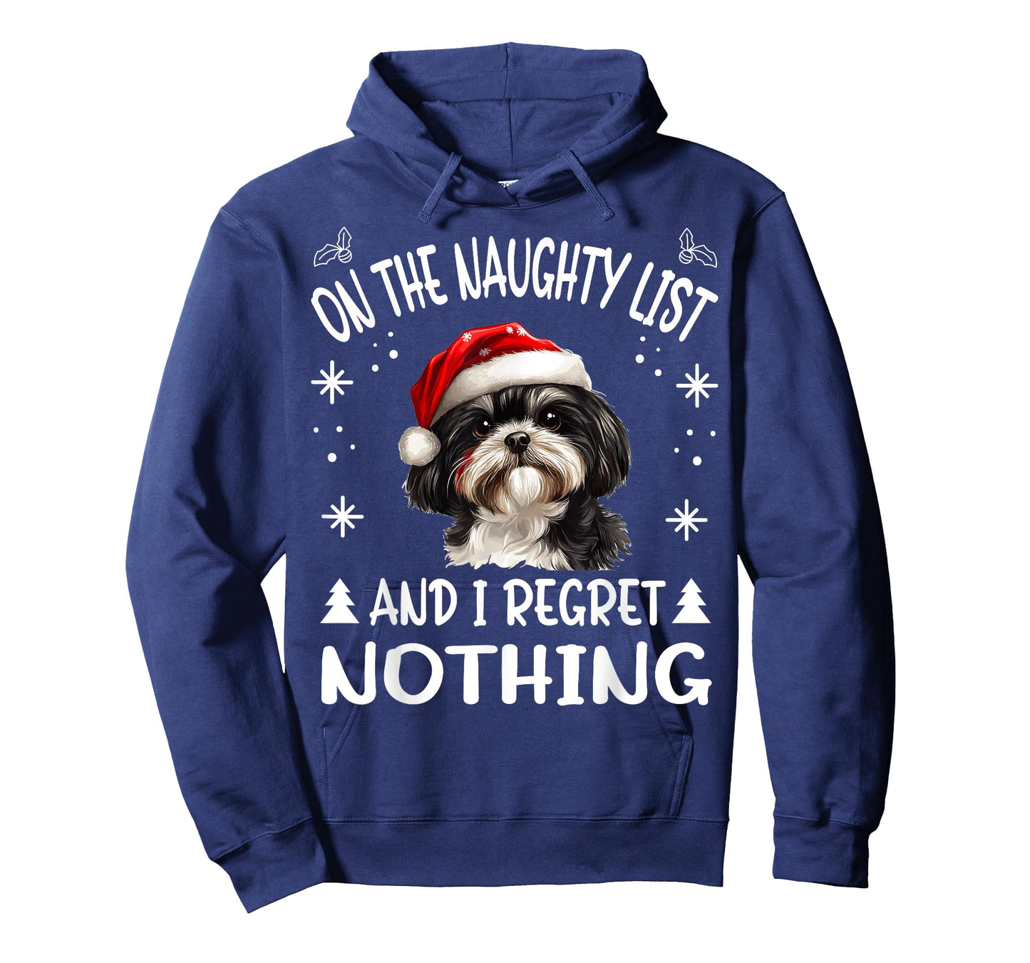 Cute Shih Tzu Dog Christmas On The Naughty List and I regret T-Shirt for Men Women
