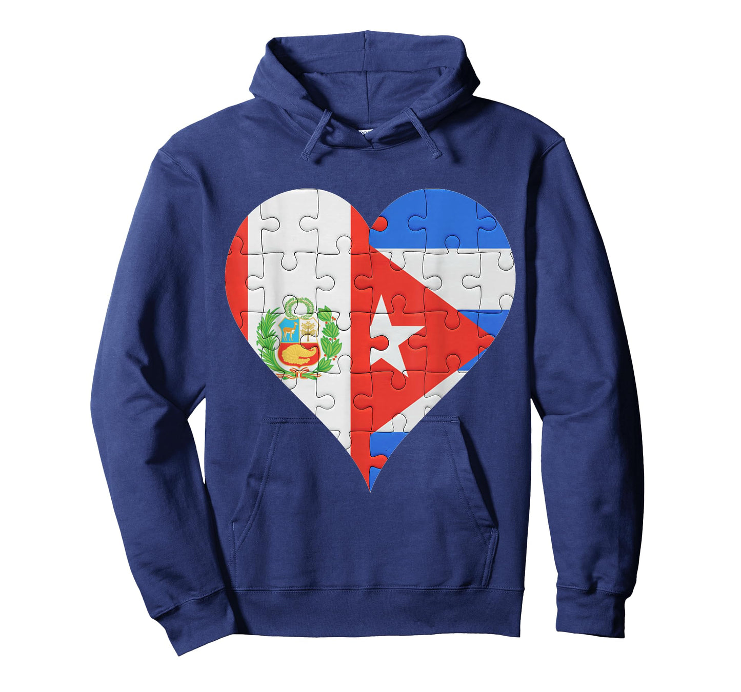 Peruvian Cuban Flag Heart T-Shirt