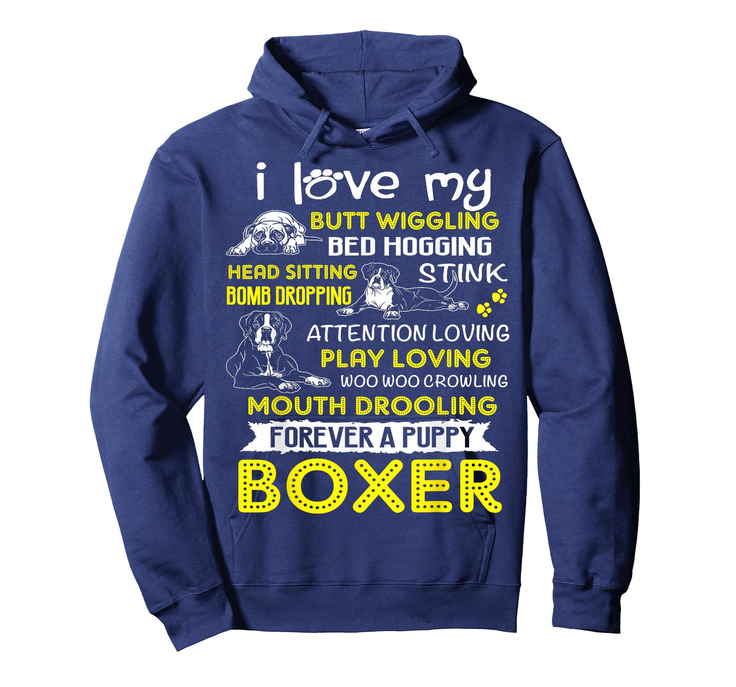 I Love My Puppy Boxer Butt Wiggling-Funny Boxer Dog T Shirts T-Shirt for Men Women