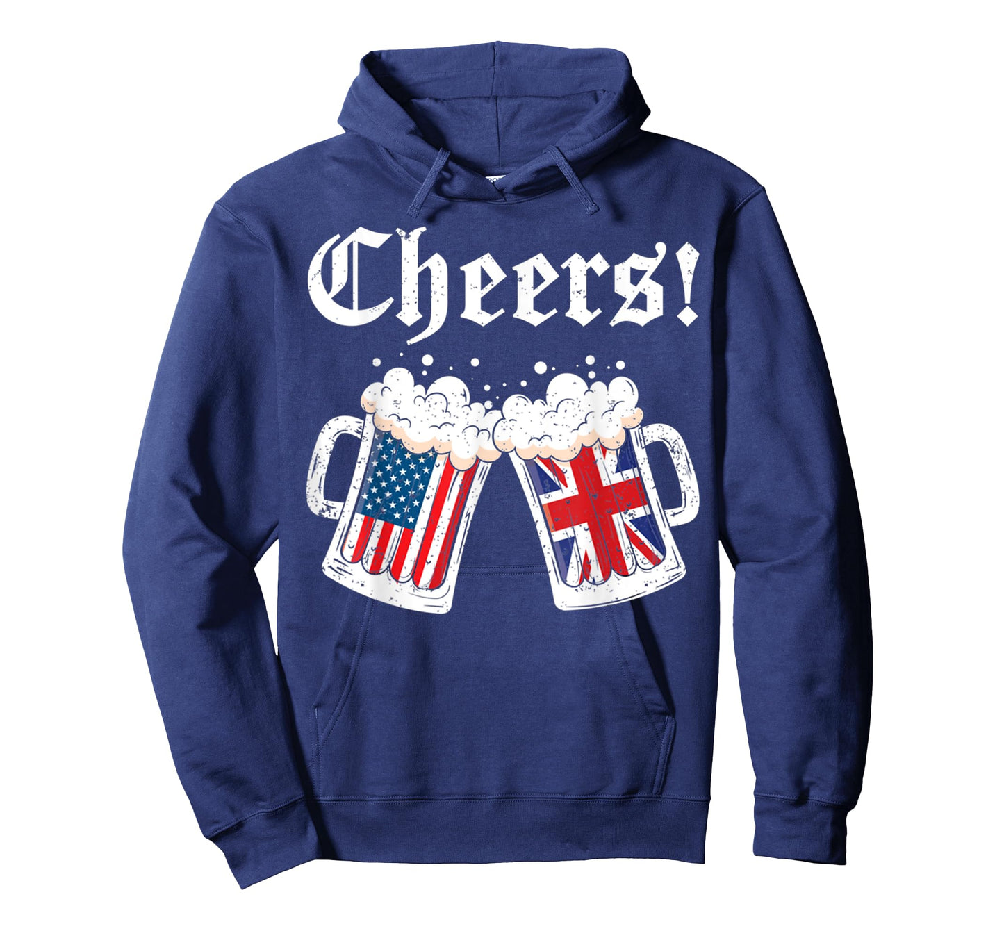 Cheers Women Men British American Flag Beer Mug Cheers T-Shirt