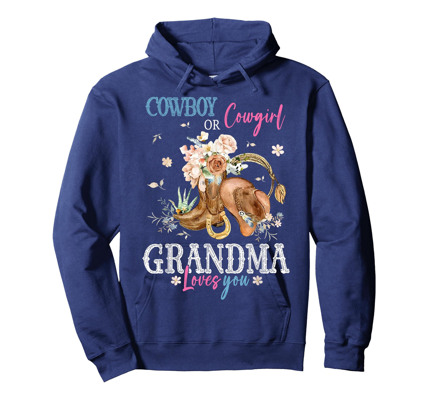 Cowboy or Cowgirl Gender Reveal Party Announcement Grandma T-Shirt