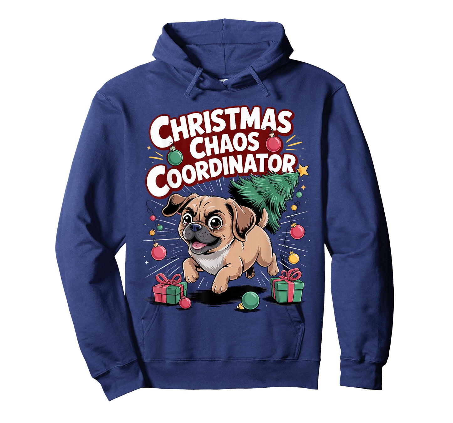 Christmas Chaos Coordinator Xmas Puppy Funny Puggle T-Shirt