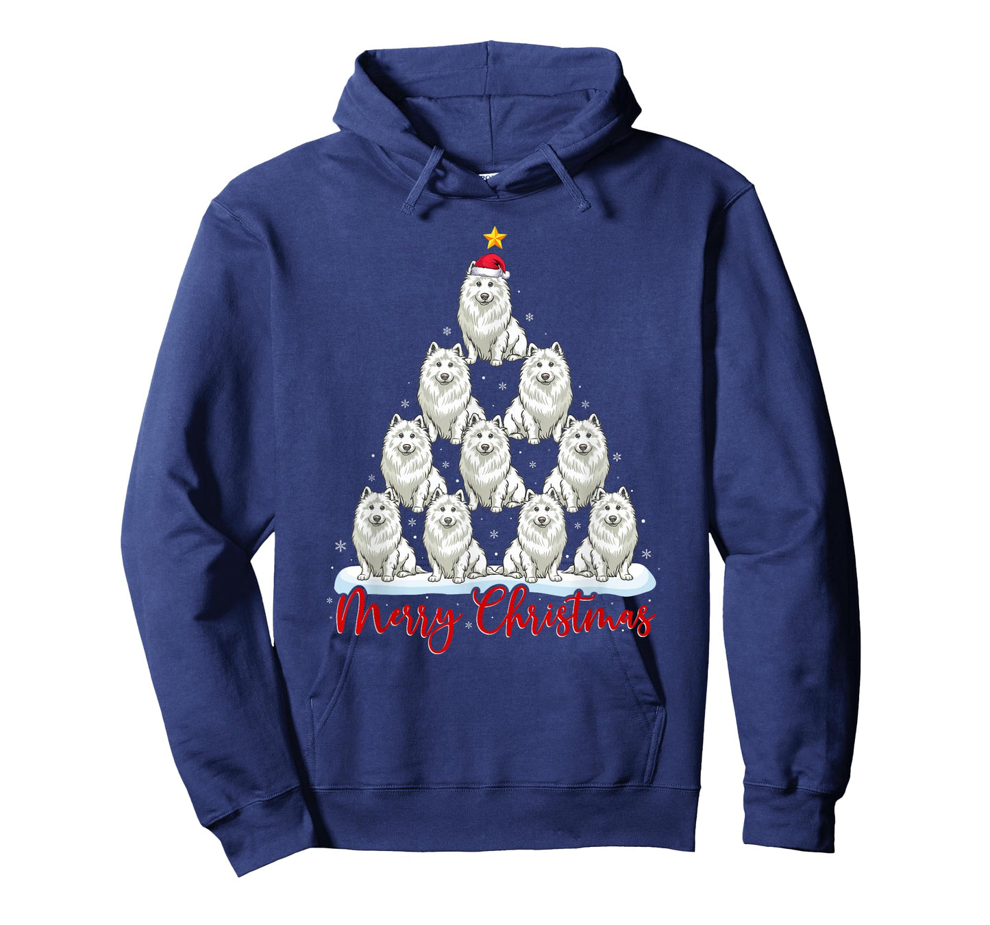 Santa Hat Ugly Xmas Funny Samoyed Dog Christmas Tree T-Shirt