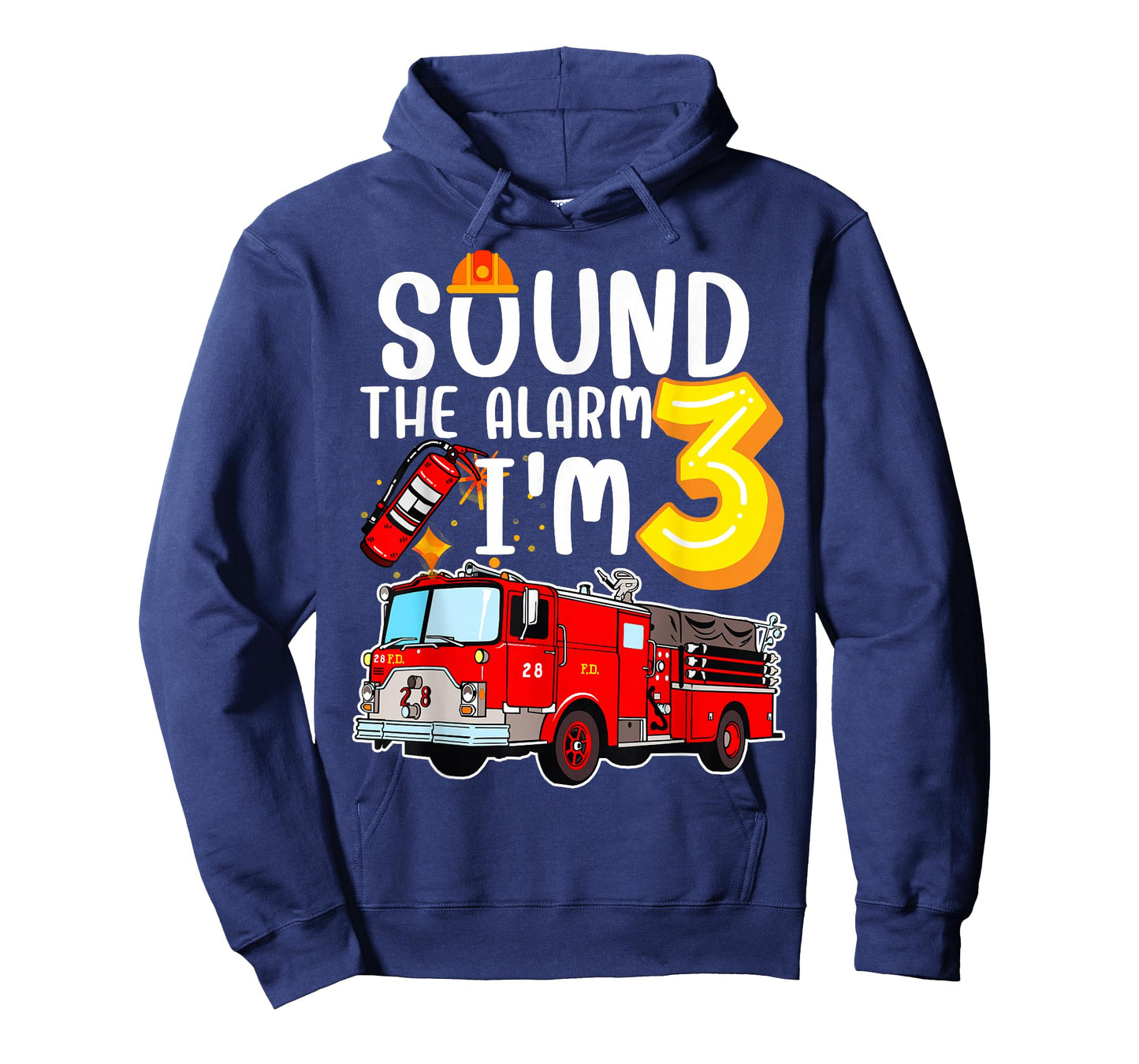 Sound the Alarm I'm 3 3rd Birthday Fireman Firetruck Boys T-Shirt