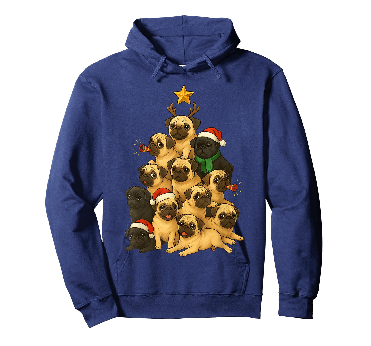 Merry Pugmas Tree Funny Pug Dog Christmas Tree Kids Pug Dogs T-Shirt