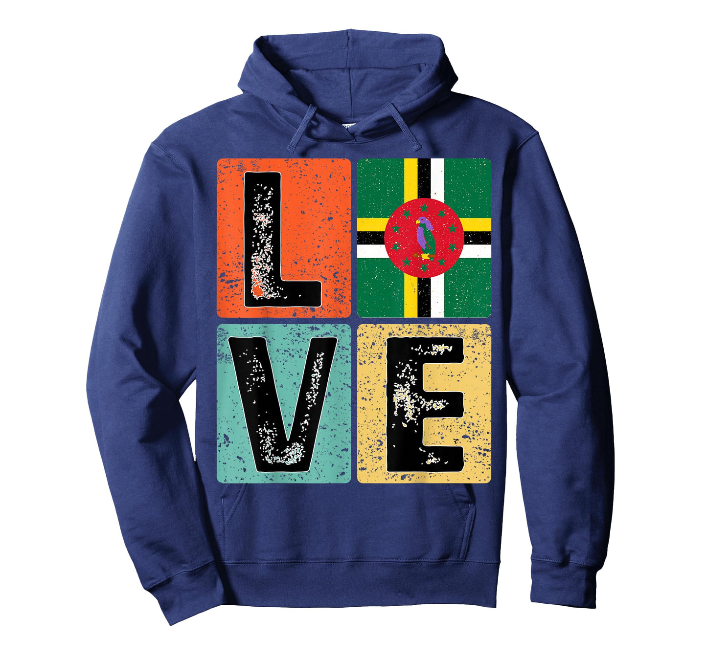 Vintage Retro I Love Dominica Flag for Dominican Pride Gift T-Shirt