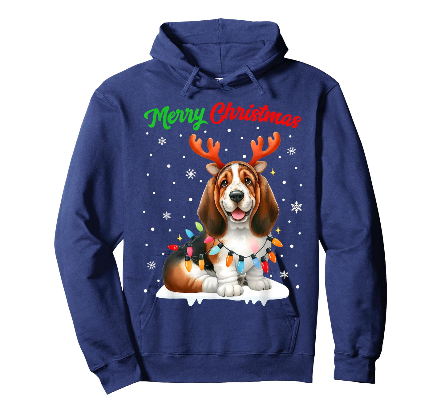 Christmas Pajamas Men Women Kids Christmas Basset Hound Dog T-Shirt
