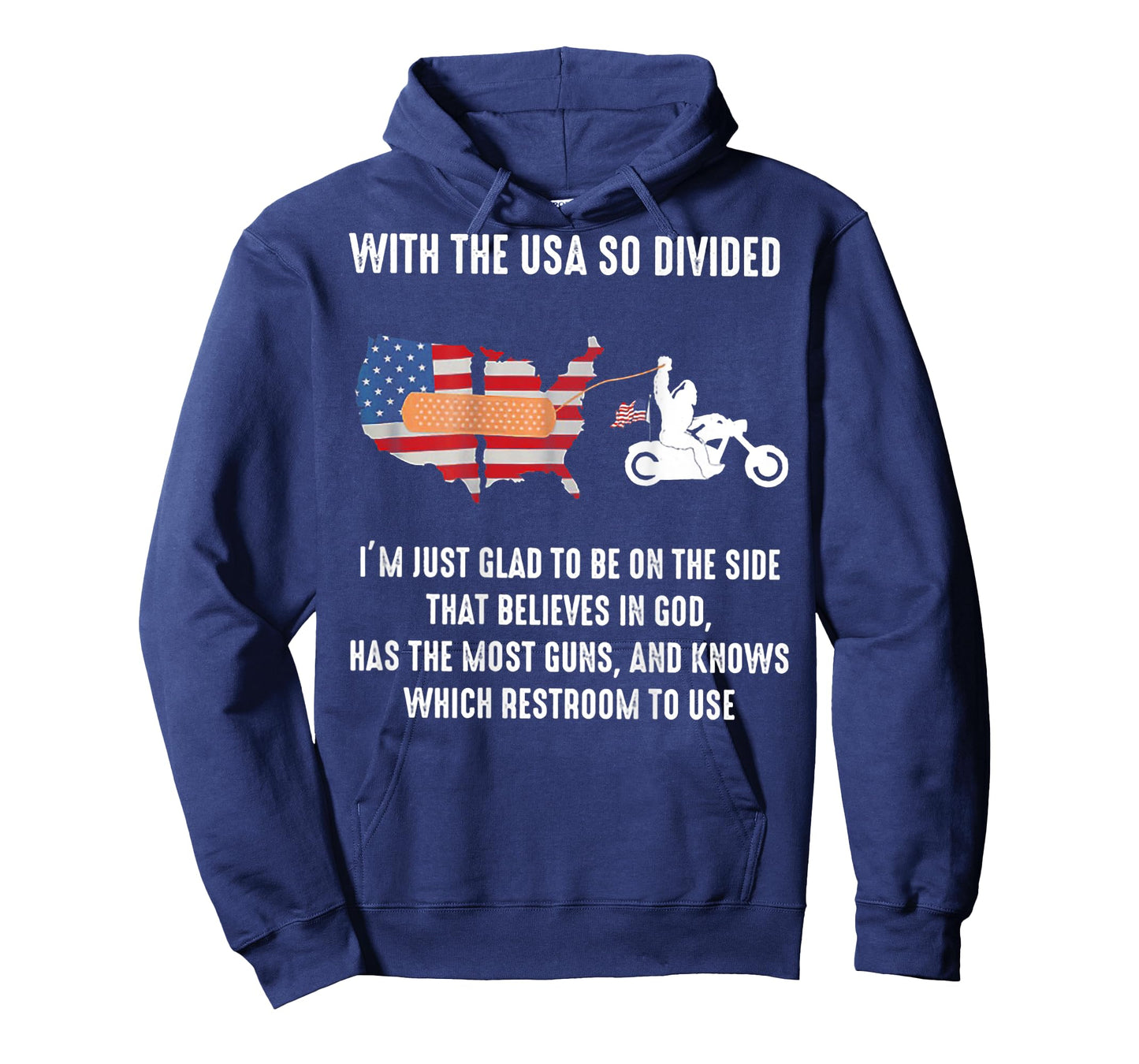 Bigfoot Biker With The USA So Divided (on back) T-Shirt
