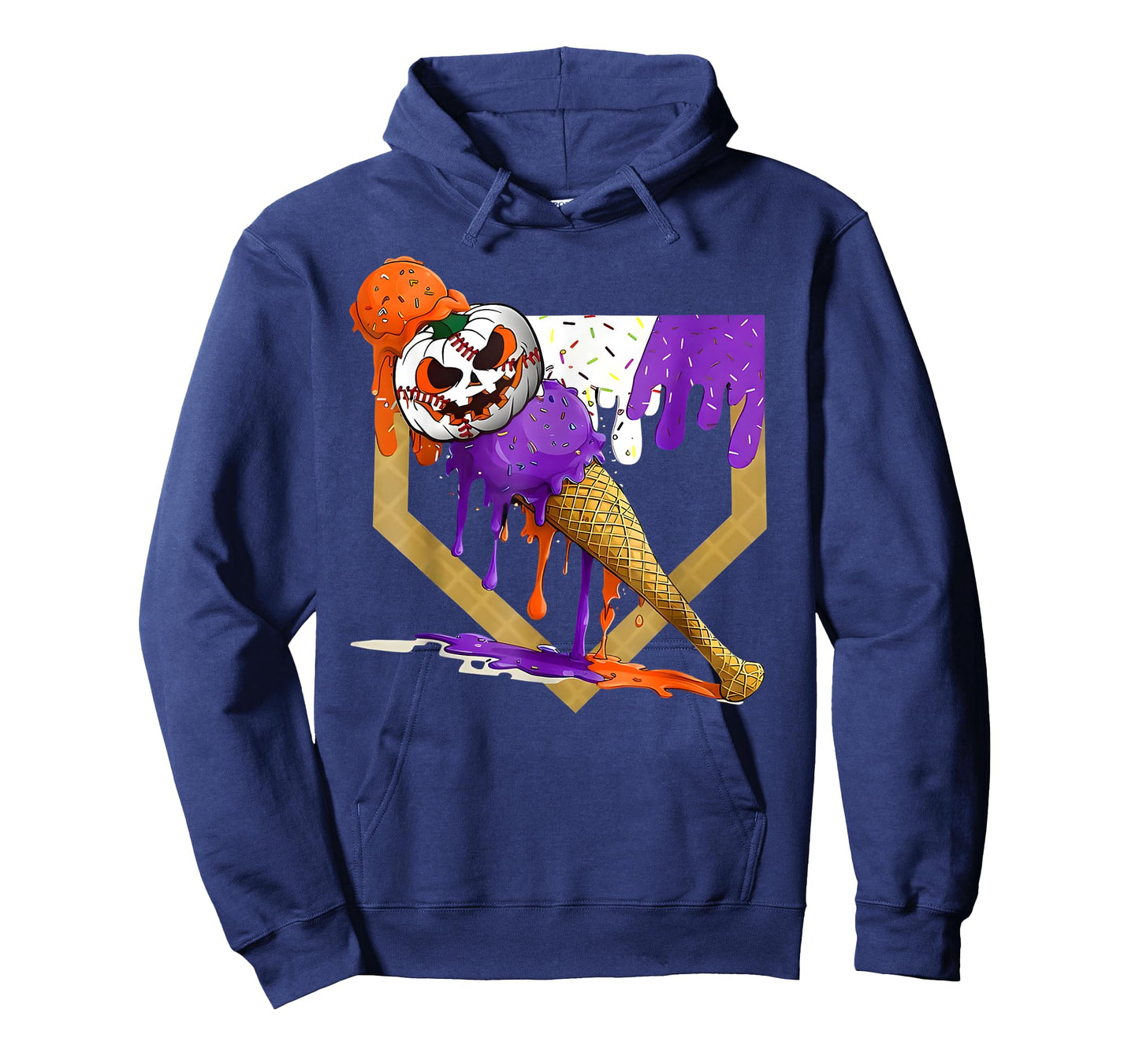 Baseball Home Plate Ice Cream Drip Halloween Men Boys Youth T-Shirt