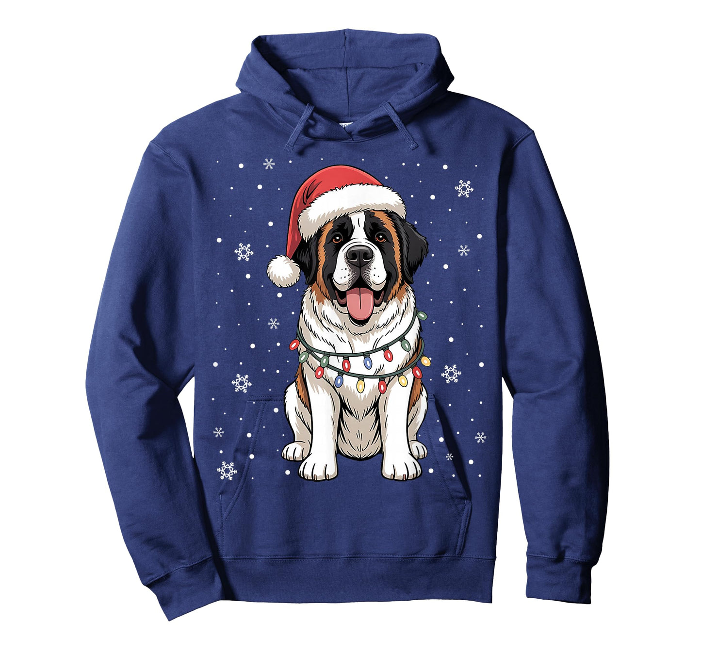 Santa Xmas Lights Dog Lover Owner Saint Bernard Christmas T-Shirt