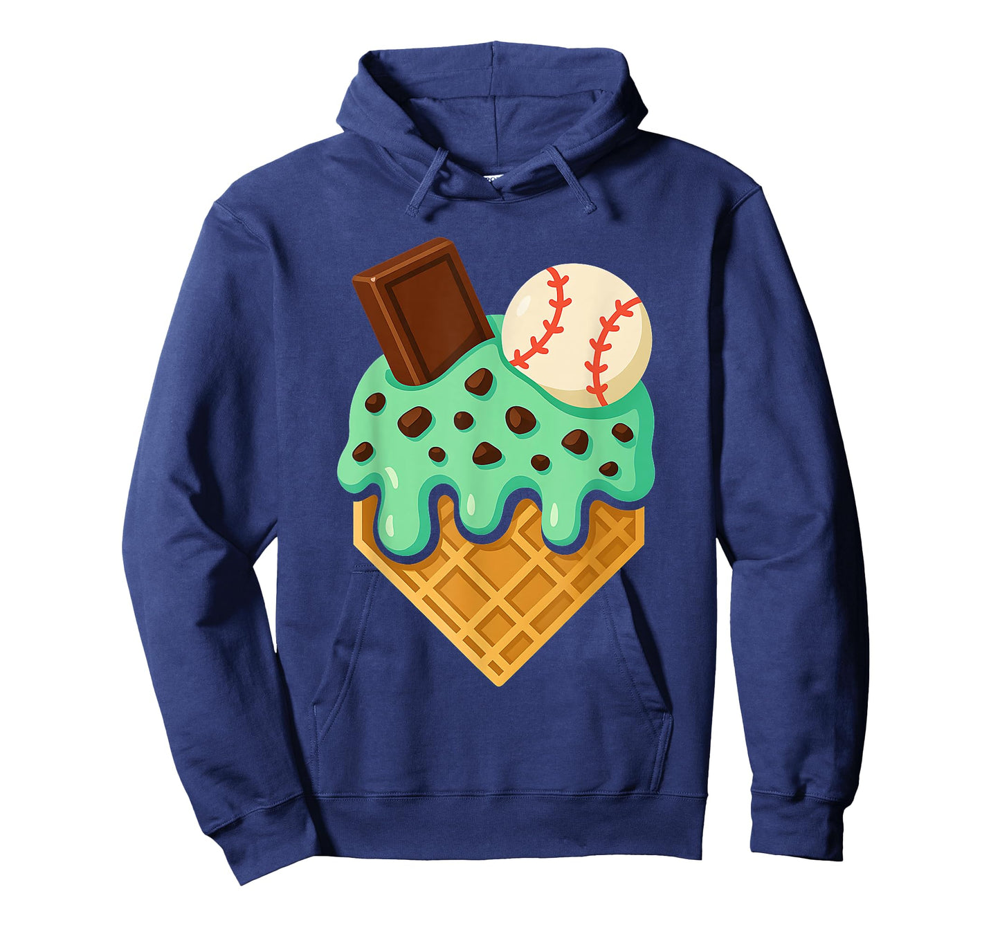 Chocolate Mint Ice Cream Dripping Baseball Home Plate Sports T-Shirt