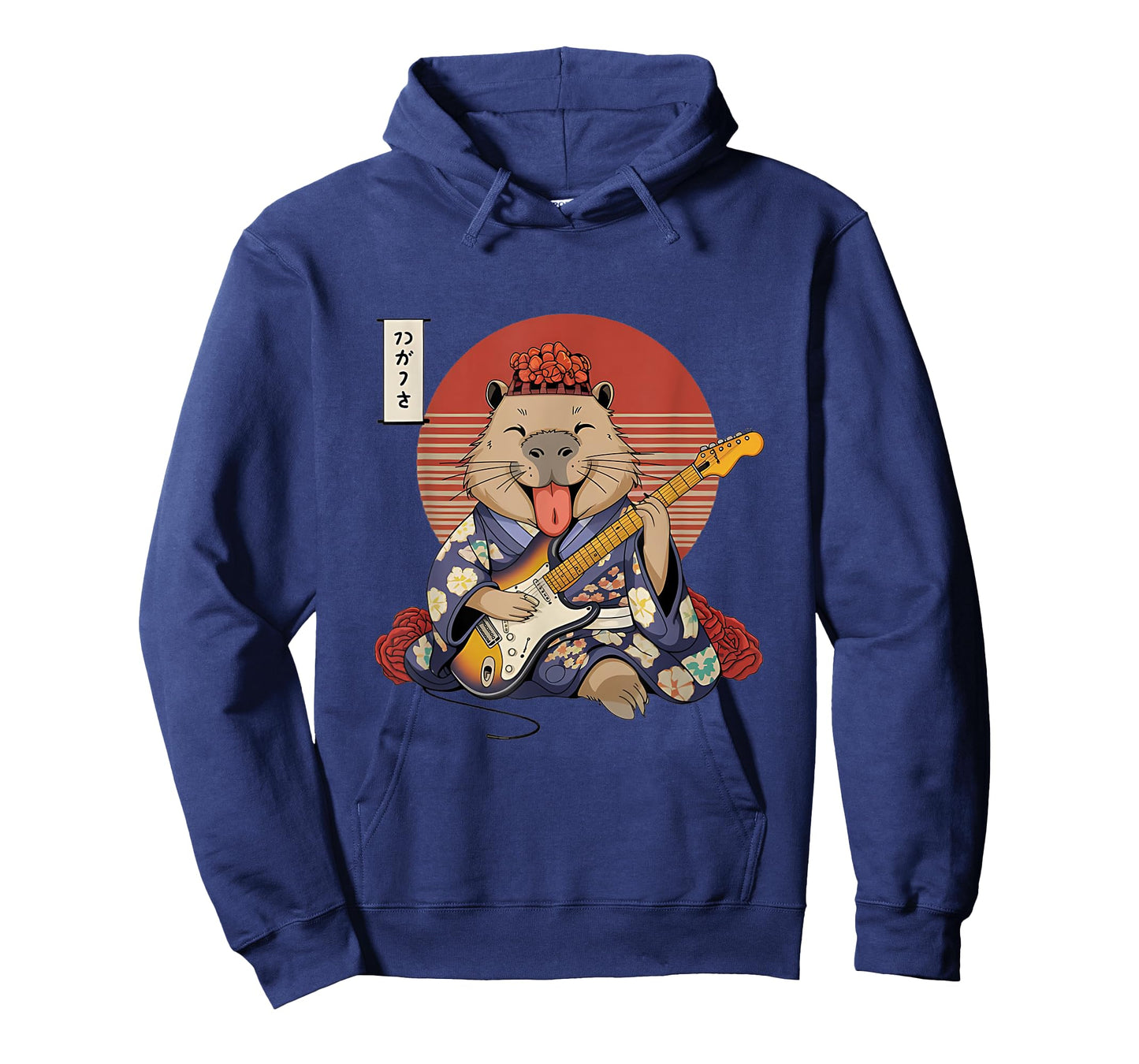 Japanese Samurai Capybara Guitar Kawaii Kimono Manga T-Shirt