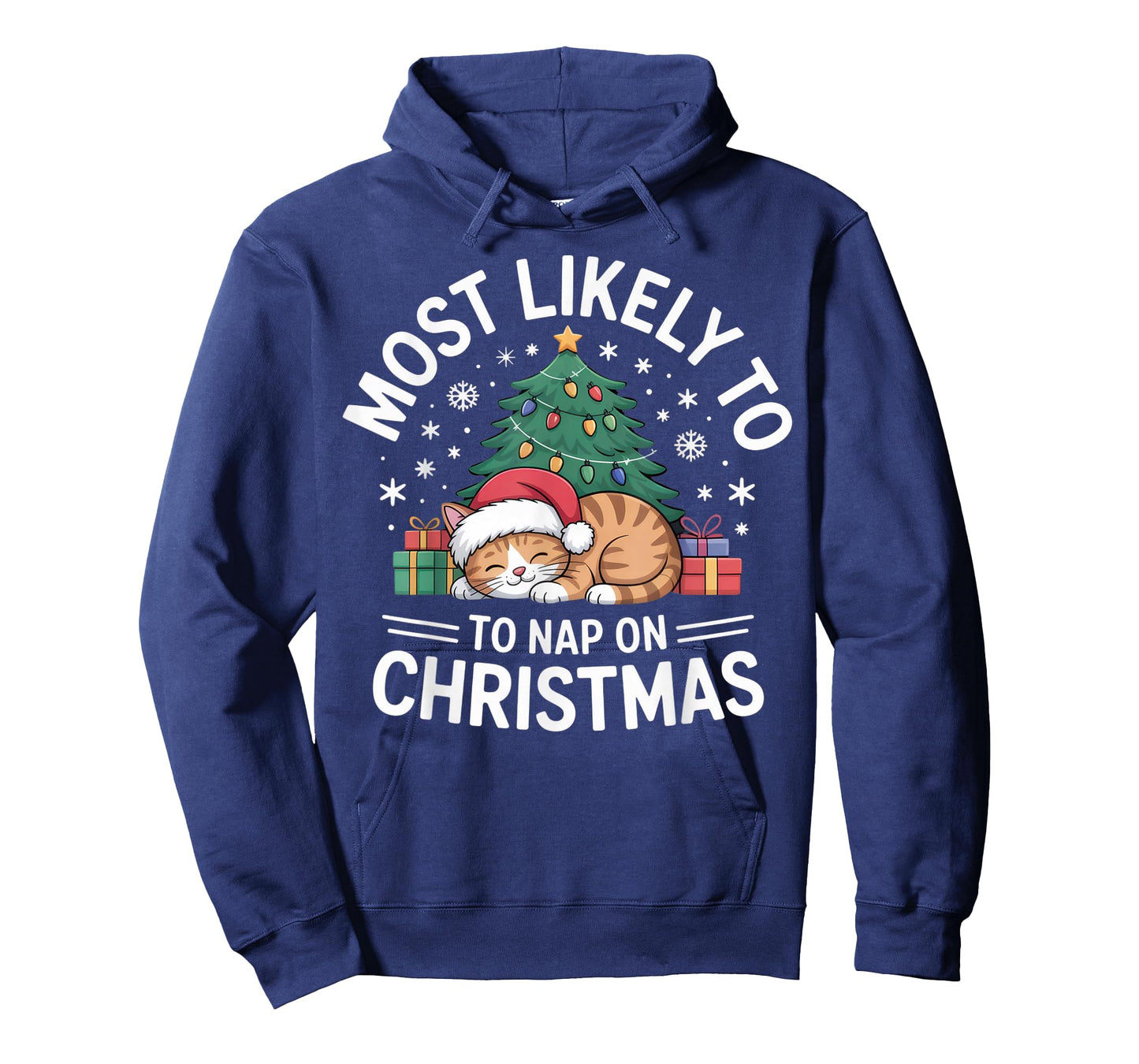 Most Likely to Nap on Christmas Funny Cat Lovers Holiday T-Shirt