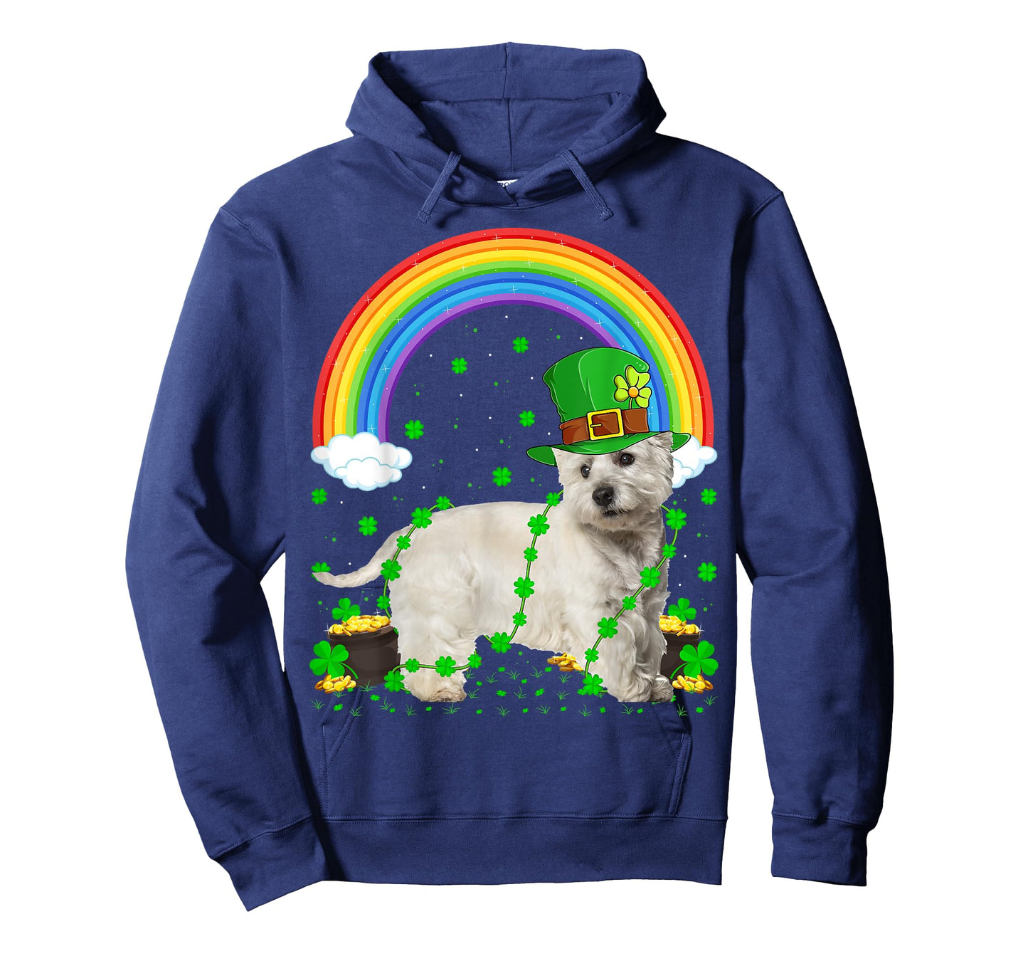 Rainbow Irish Shamrock Westie Dog St. Patrick's Day T-Shirt
