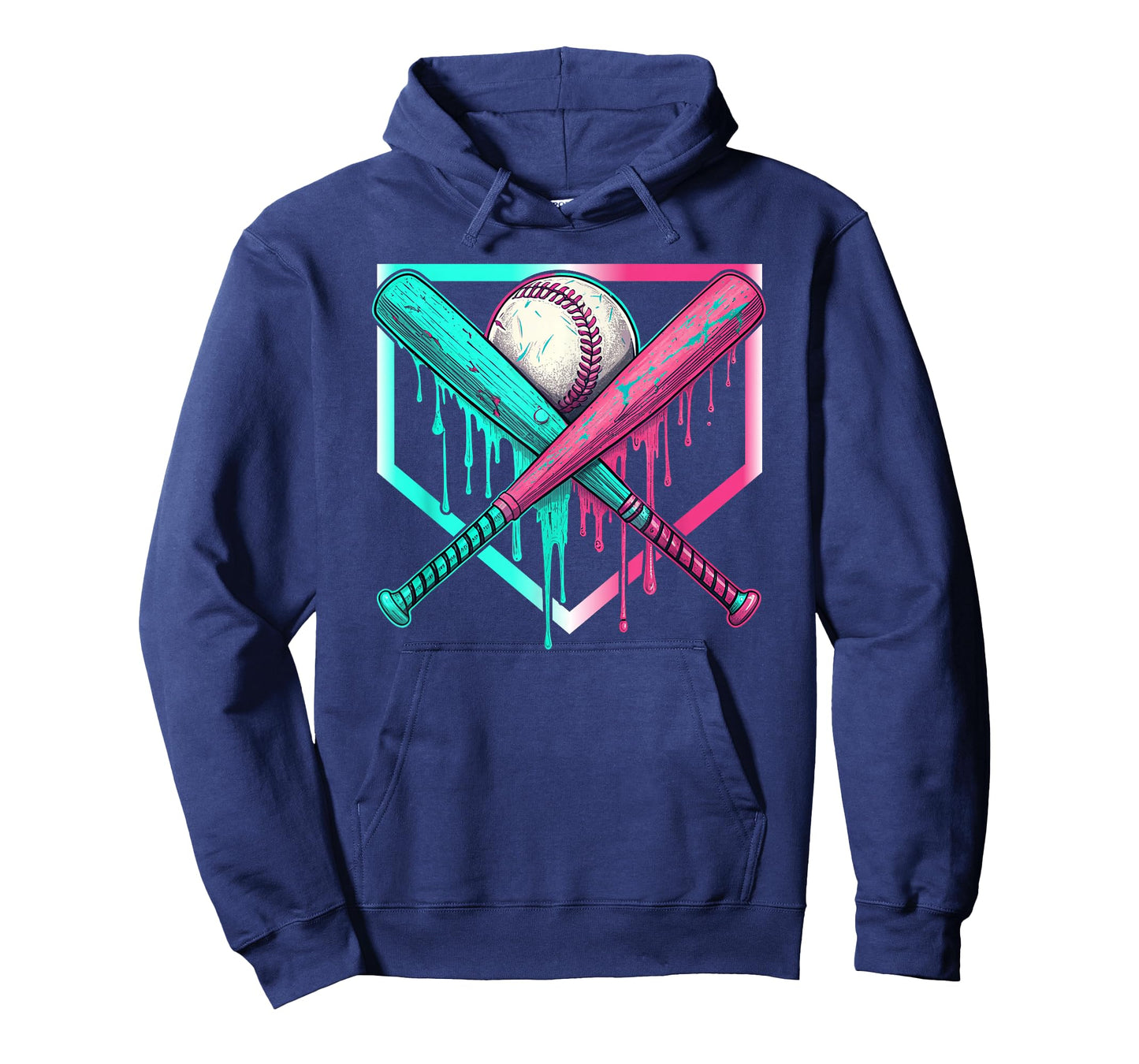 Baseball Drip Home Plate Boys Ice Cream Dripping Lifestyle T-Shirt