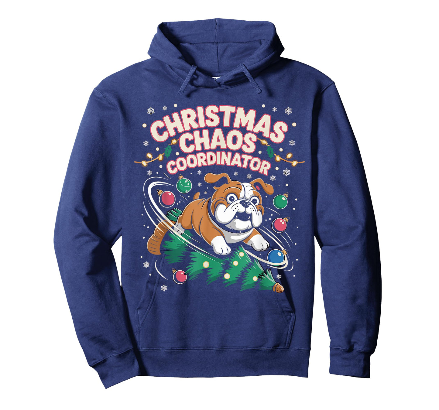 Christmas Chaos Coordinator Xmas Puppy Funny Bulldog T-Shirt