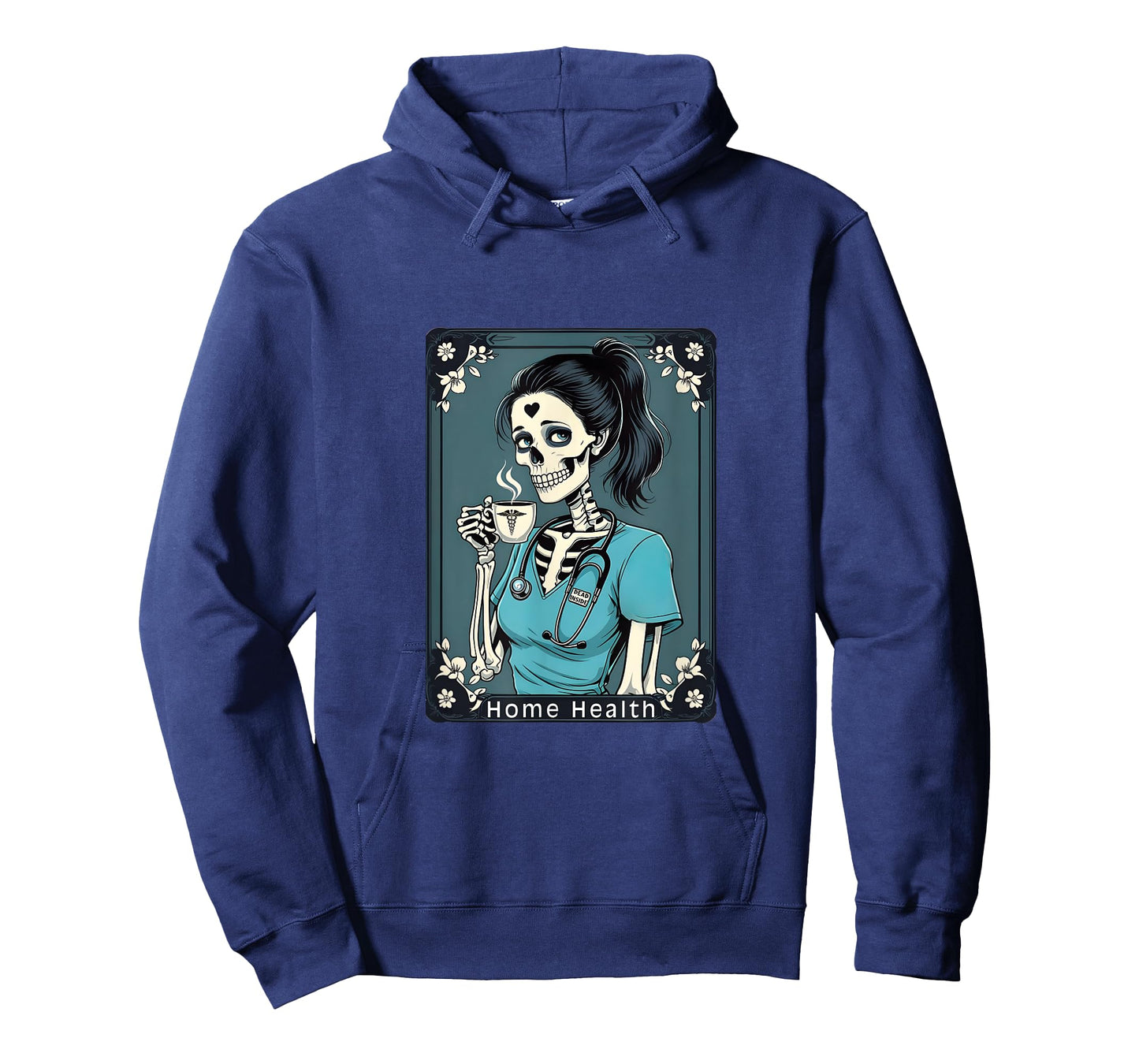 Home Health Nurse Taro Card Funny Skeleton Halloween T-Shirt