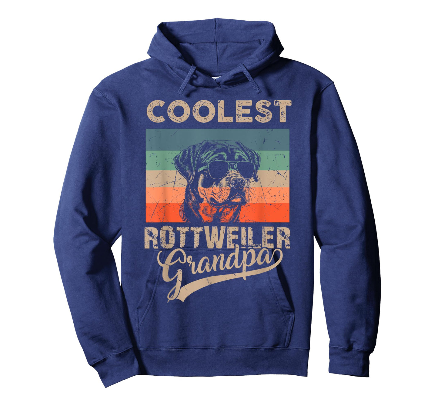 Coolest Rottweiler Grandpa Men Gifts Funny Dog Grandpa Retro T-Shirt