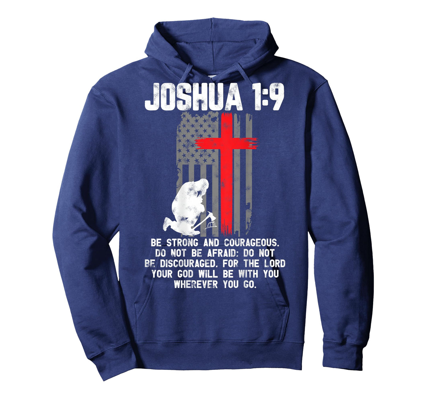 Thin Red Line Firefighter Cross Bible Verse Christian T-Shirt