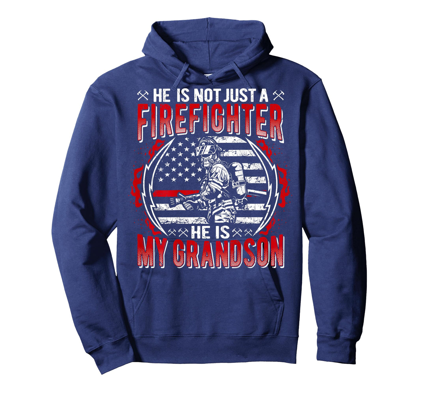 My Grandson Is A Firefighter Thin Red Line Flag Family Gifts T-Shirt
