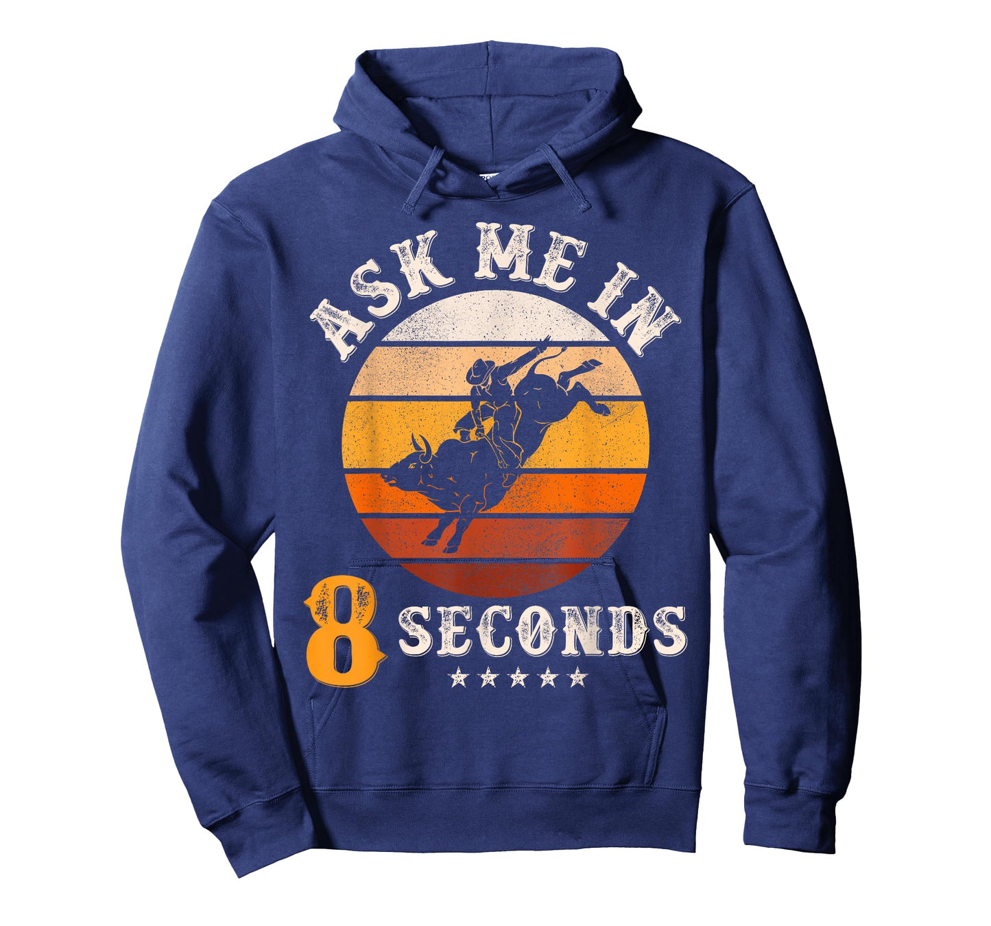 Ask Me In 8 Seconds Rodeo Bull Riding Vintage Cowboy T-Shirt