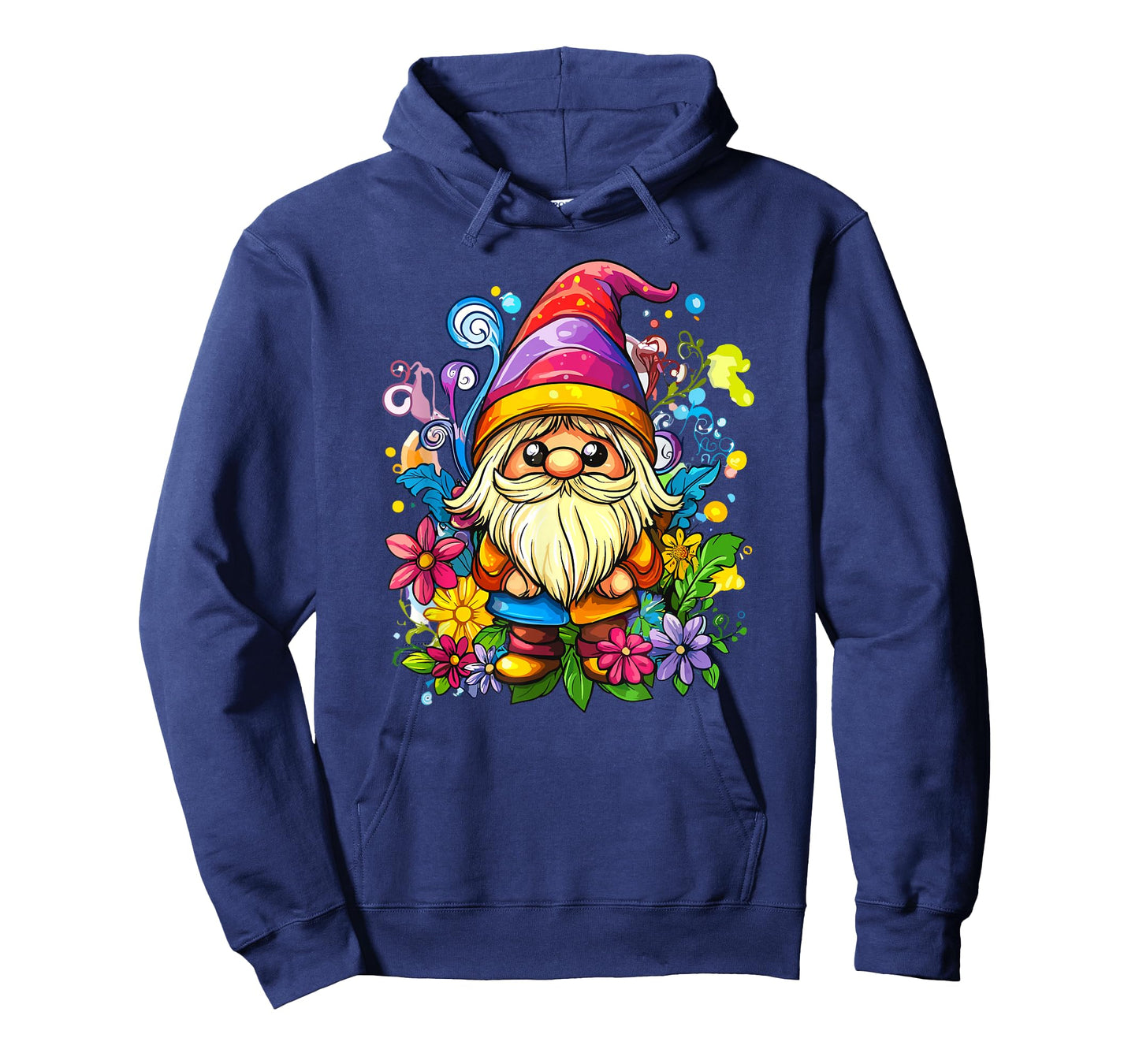 Vibrant Whimsical Gnome Surrounded By Flowers T-Shirt