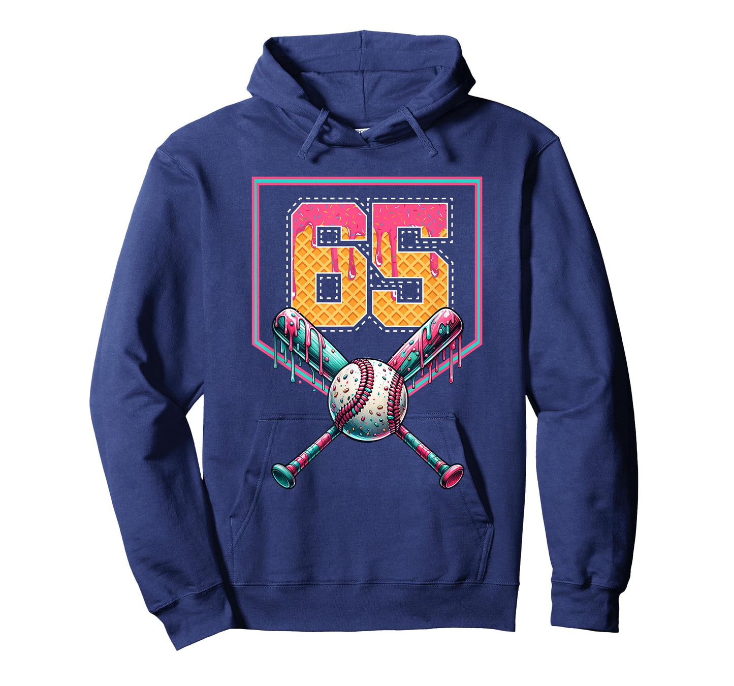 Baseball Drip Number 65 Player Or 65th Birthday T-Shirt