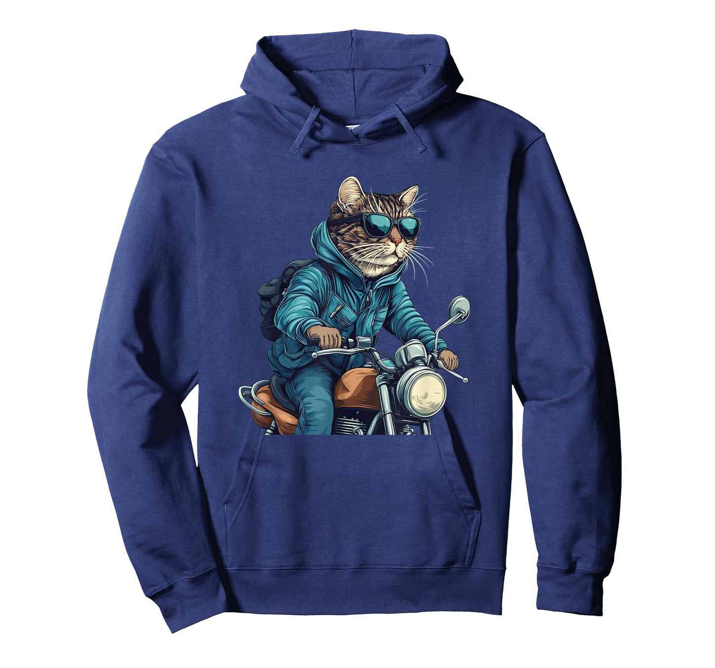 Casual Sunglasses Cat with Cool Motorcycle Costume Men Women Kids T-Shirt