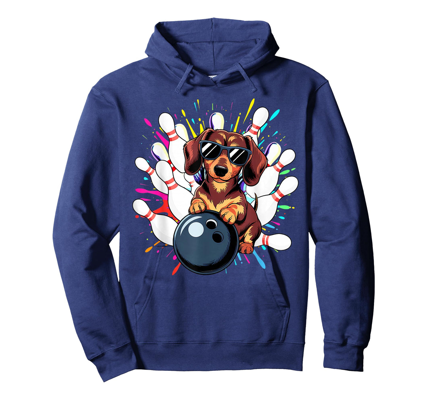 Funny Dog Bowling Dachshund with Sunglasses Playing Bowling T-Shirt