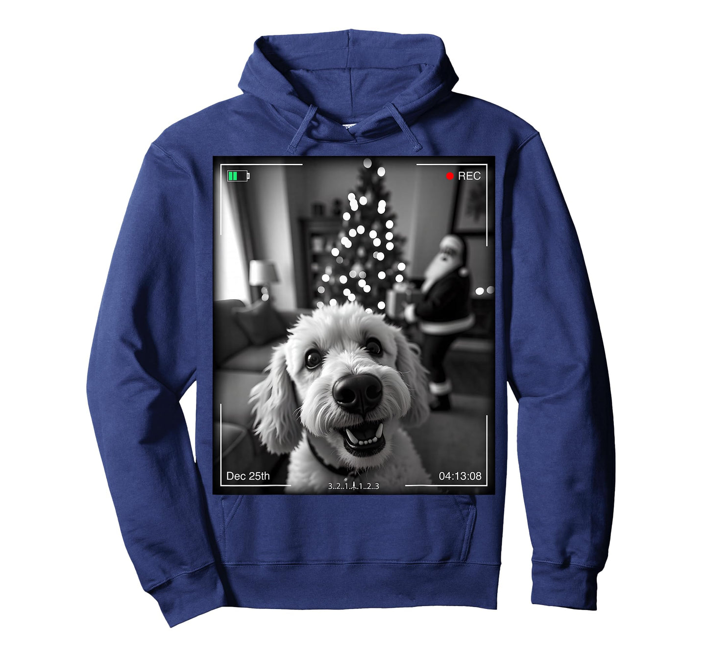 Poodle Catches Santa On Camera Xmas T-Shirt