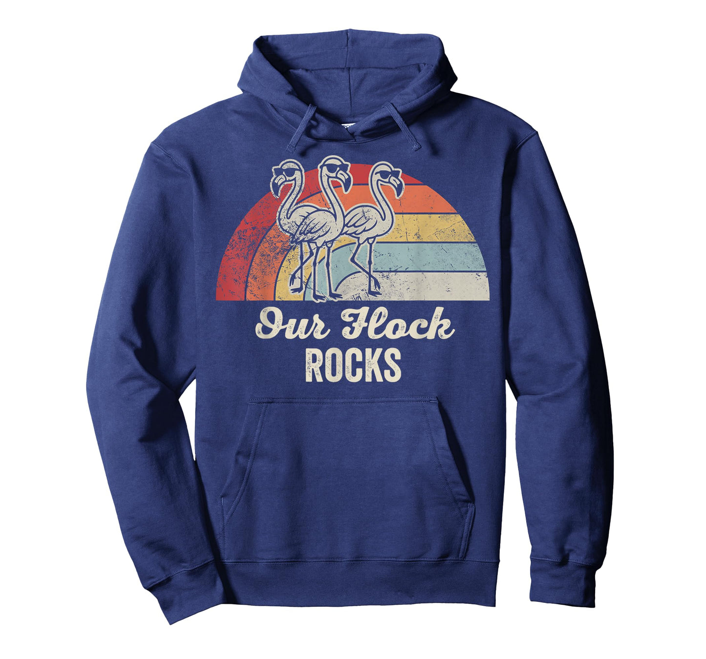 Our Flock Rocks Flamingo Family Retro Vibe T-Shirt