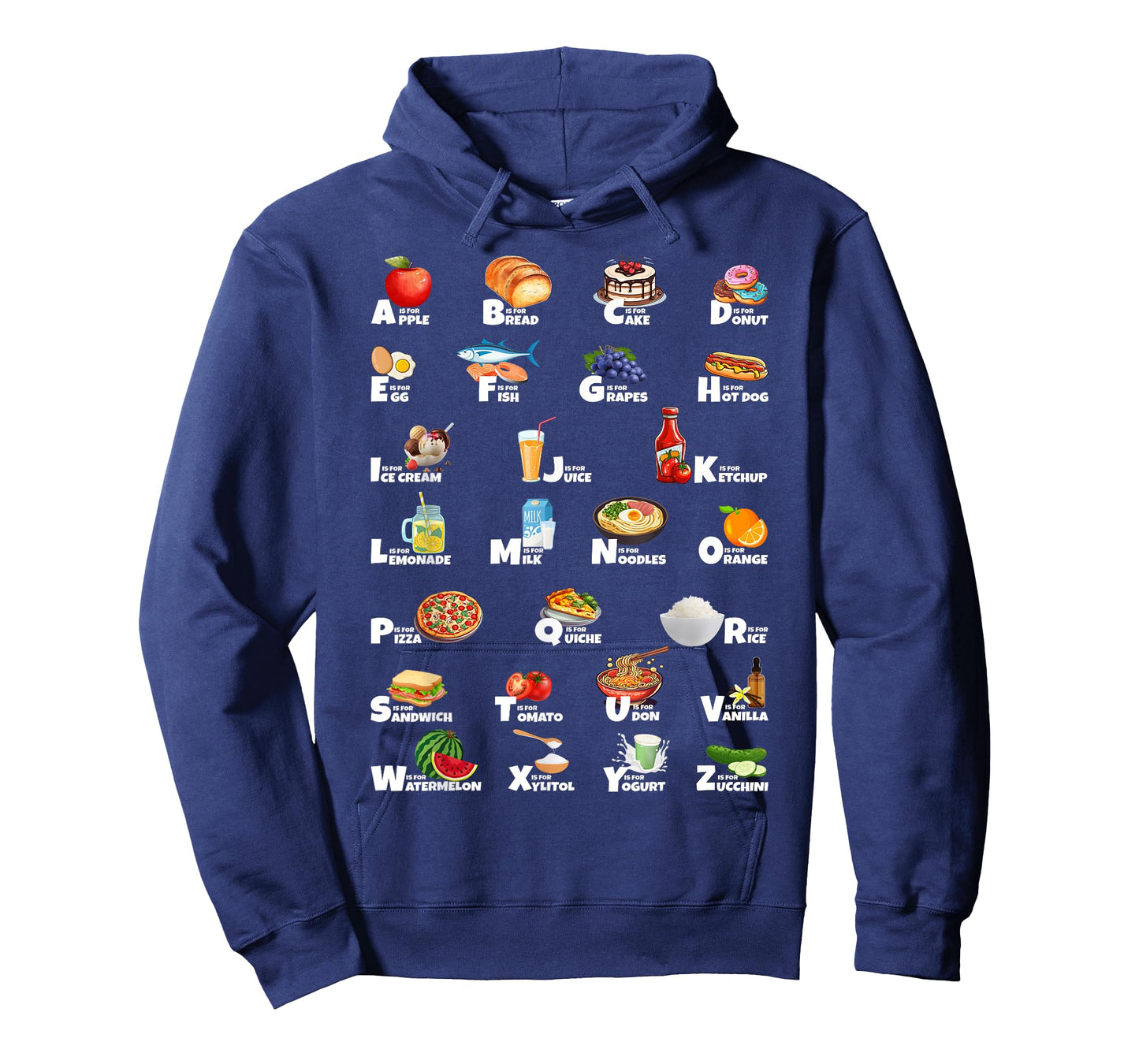 Types of Food Identification Kids ABC´s Foodie Alphabet T-Shirt