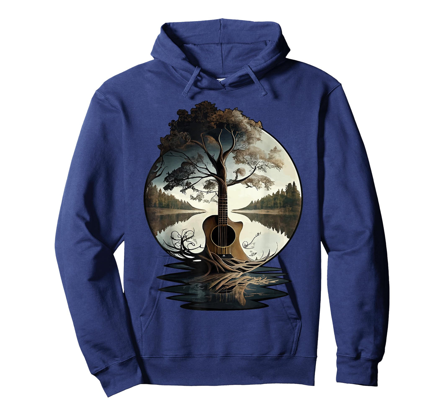 Acoustic Guitar Tree By The Lake Guitarist T-Shirt