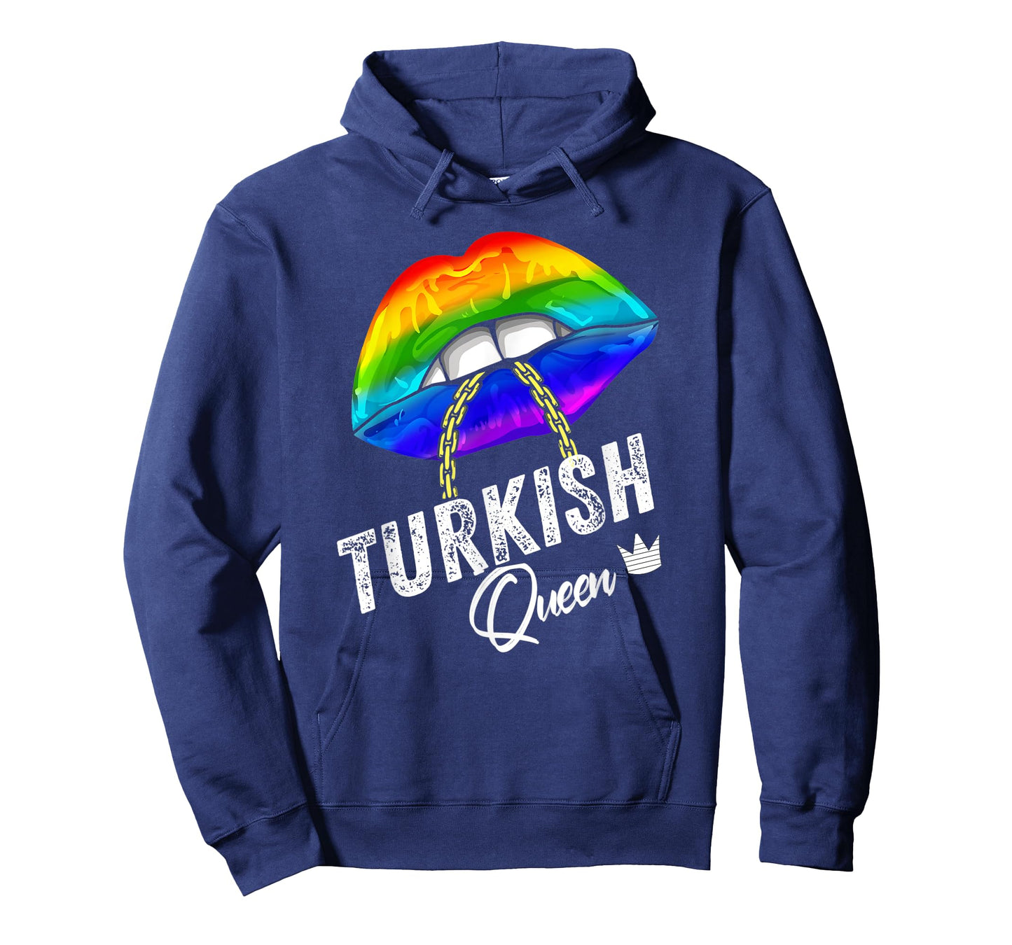 Turkish Queen LGBTQ Gay Pride Flag Lips Rainbow Turkey Mens T-Shirt